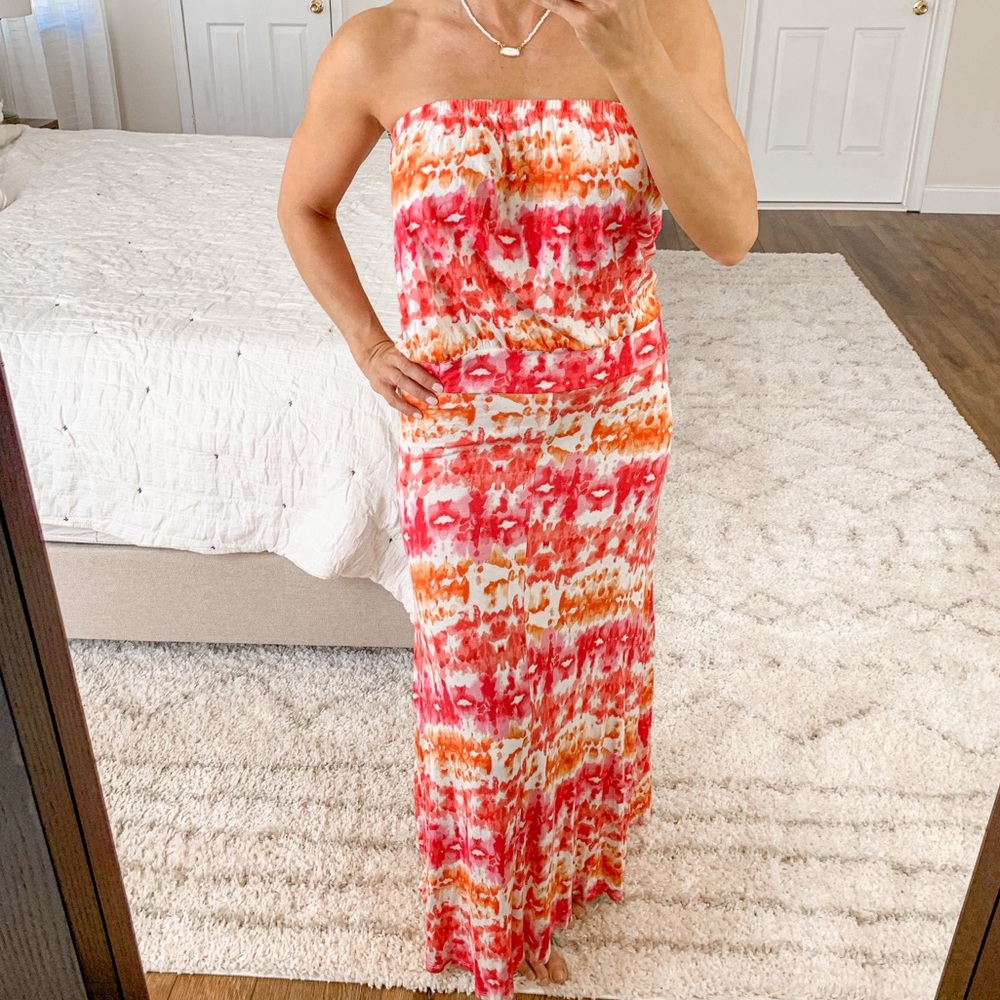 Shop Evelyn Tie Dye Maxi Tube Dress